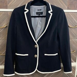 Talbots Navy Blazer with White Trim